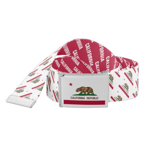 California Republic flag reversible golf belt