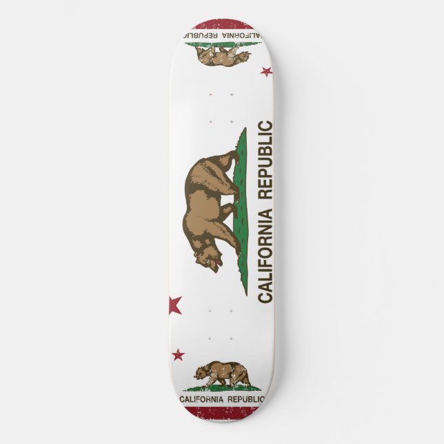 California Republic Flag Skateboard Deck (Front)