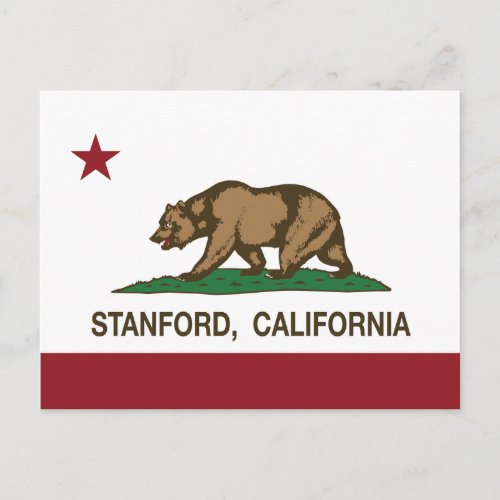 California Republic Flag Stanford Postcard
