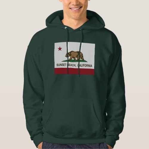 California Republic Flag Sunset Beach Hoodie