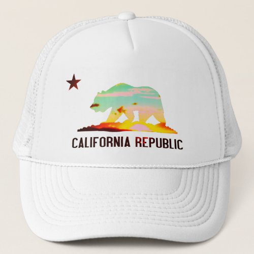 California Republic Flag Sunset Hat