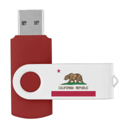 California Republic flag swivel USB flash drive