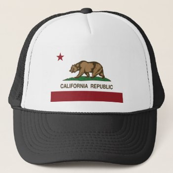 California Republic Flag Trucker Hat by CaliforniaFlag at Zazzle
