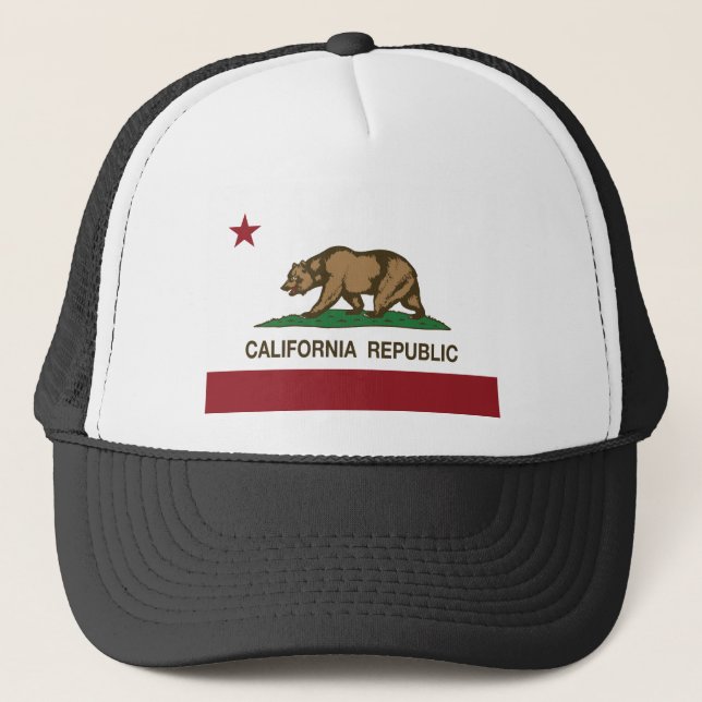 California Republic Flag Trucker Hat (Front)