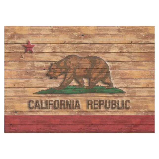 California Republic Flag Vintage Wood Design Tablecloth | Zazzle