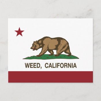 California Republic Flag Weed Postcard by LgTshirts at Zazzle