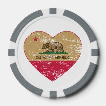 California Republic Gold Heart Poker Chip by LgTshirts at Zazzle