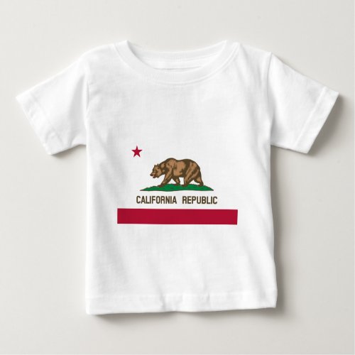 California Republic Grizzly Bear and Star Baby T_Shirt