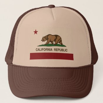 California Republic Grizzly Bear Hat by PlanetJive at Zazzle