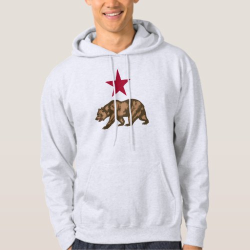 California Republic Grizzly Bear with Star Hoodie