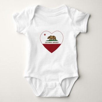California Republic Heart Baby Bodysuit by LgTshirts at Zazzle