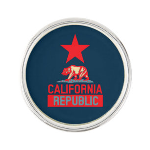 California Republic in Blue Style Decor Lapel Pin