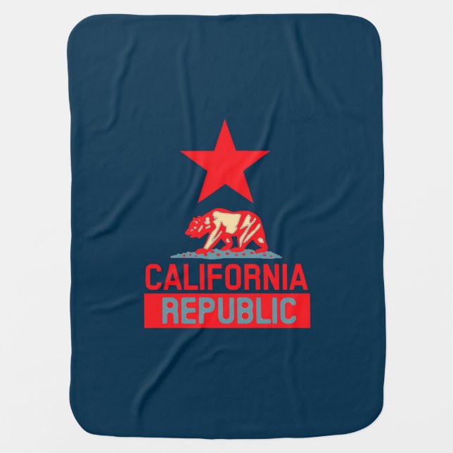 California Republic in Pop Style Stroller Blanket (Front)
