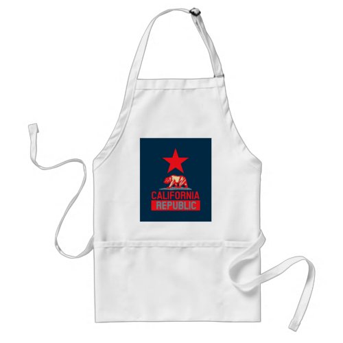 California Republic in Red and Blue Style Decor Adult Apron