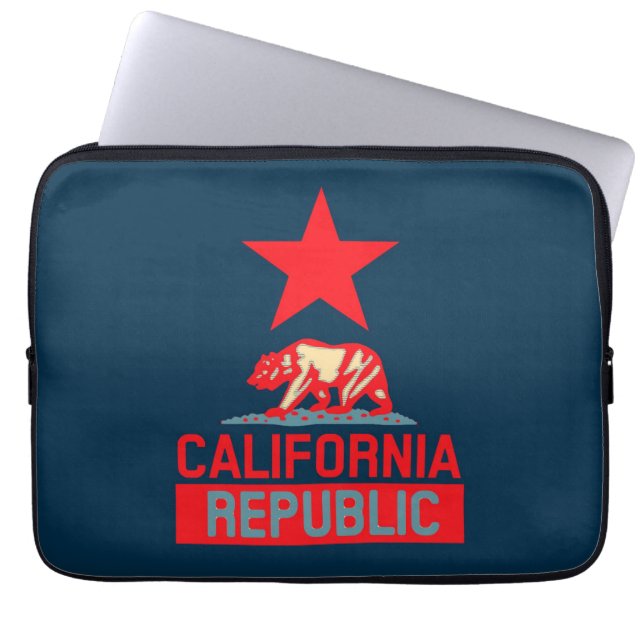 California Republic in Retro Pop Style Laptop Sleeve (Front)