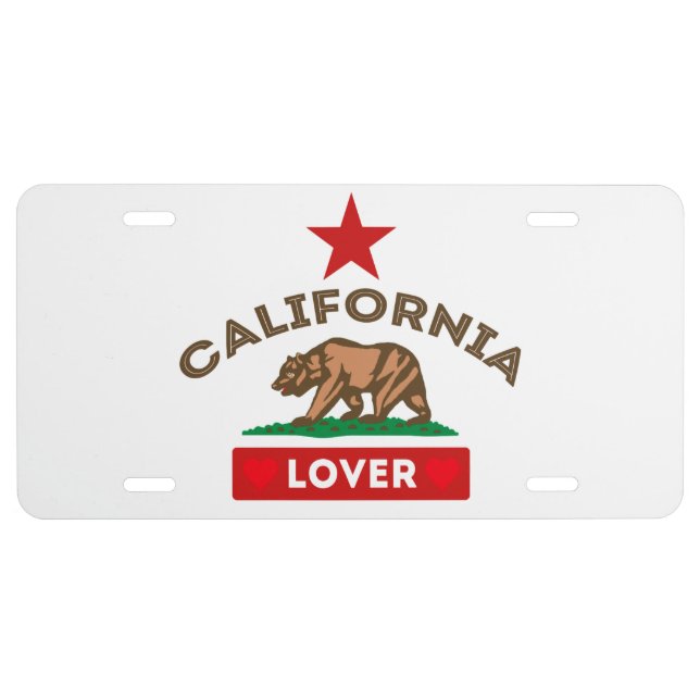 California Republic Love Automotive License Plate (Front)