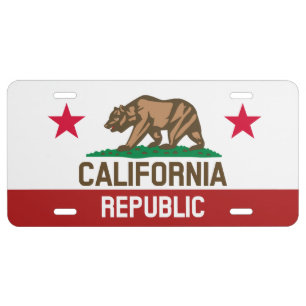 California Republic Love Automotive License Plate
