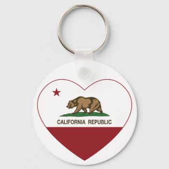 California Republic Love California Heart Keychain by LgTshirts at Zazzle