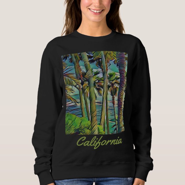 California Republic Palm Trees Cali Vibes Californ Sweatshirt (Front)