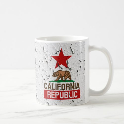 California Republic Peeling Paint Decor Coffee Mug