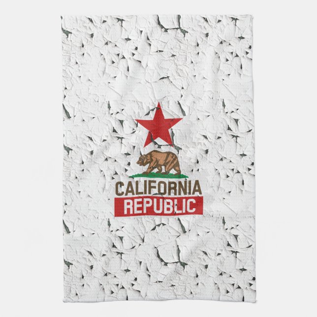 California Republic Peeling Paint Decor Kitchen Towel (Vertical)