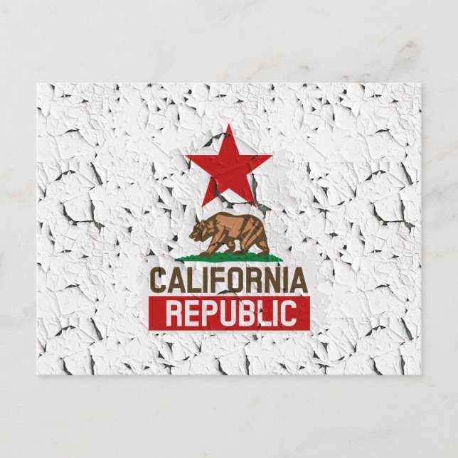 California Republic Peeling Paint Decor Postcard (Front)