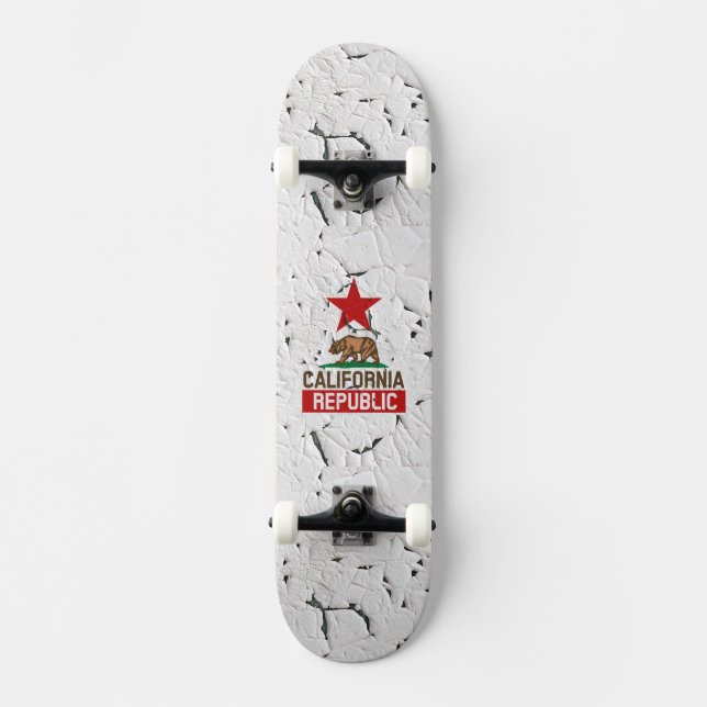 California Republic Peeling Paint Decor Skateboard Deck (Front)
