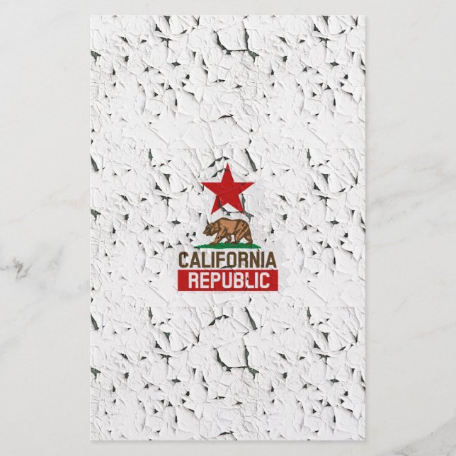 California Republic Peeling Paint Decor Stationery (Front)