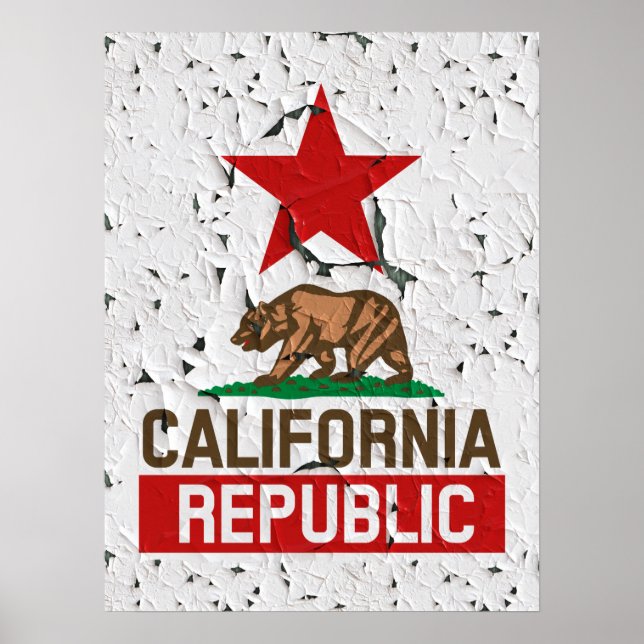 California  Republic Peeling Paint Poster (Front)
