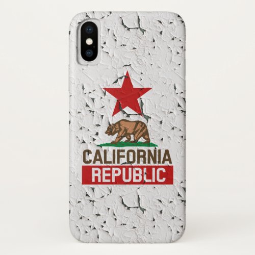 California Republic Peeling Paint Style iPhone XS Case