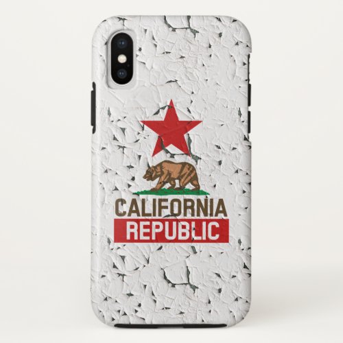 California Republic Peeling Paint Style iPhone XS Case