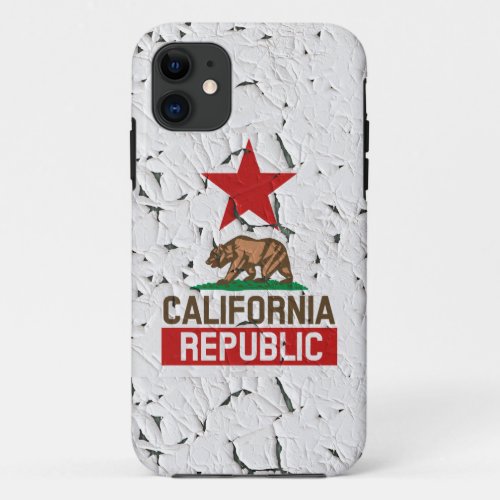 California Republic Peeling Paint Style iPhone 11 Case