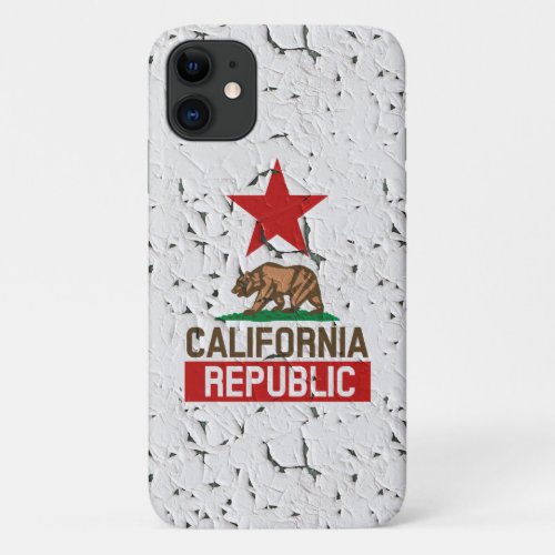 California Republic Peeling Paint Style iPhone 11 Case
