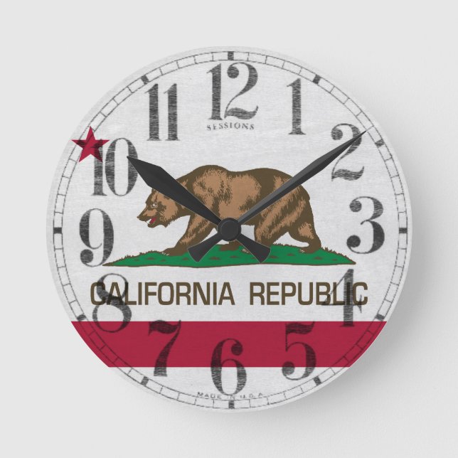 California Republic Round Clock (Front)