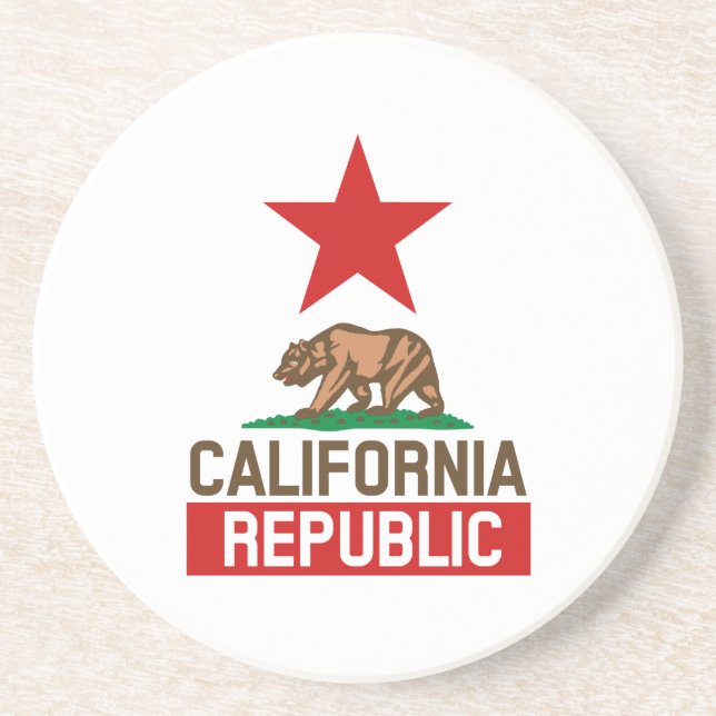 California Republic Sandstone Coaster (Front)