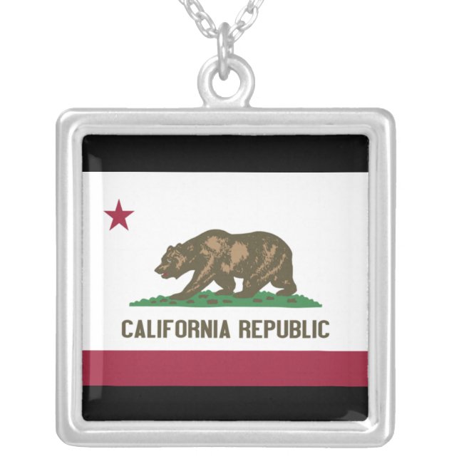 California Republic Silver Plated Necklace (Front)