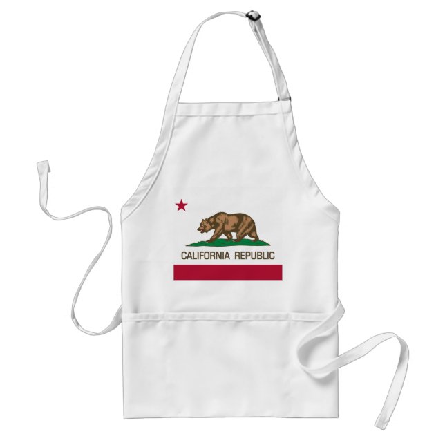 California Republic State Bear Flag Adult Apron (Front)