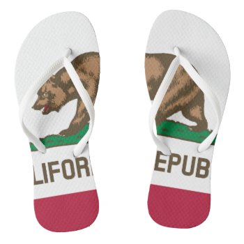 California Republic State Bear Flag Flip Flops by iprint at Zazzle