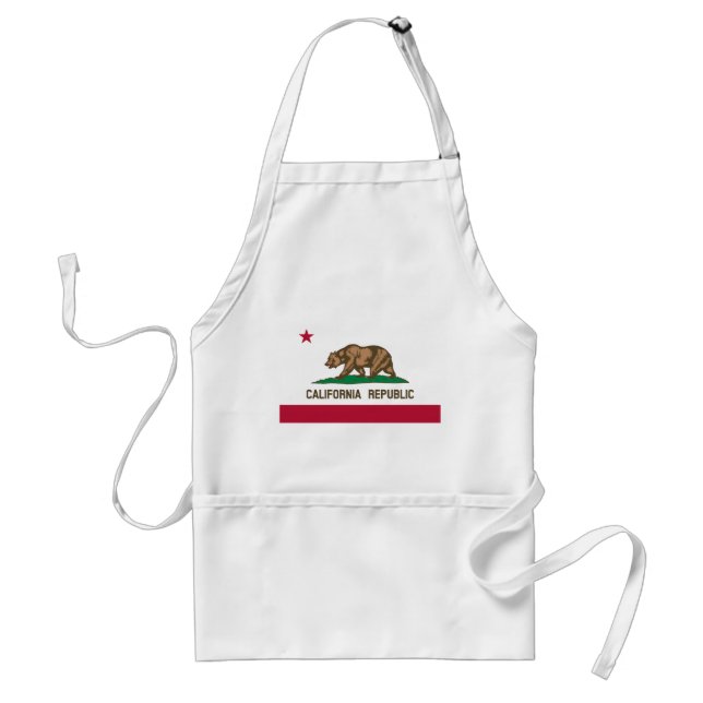 California Republic State Flag Adult Apron (Front)