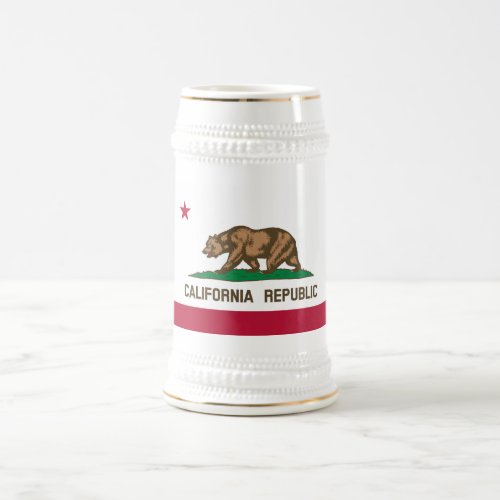 California Republic State Flag Beer Stein