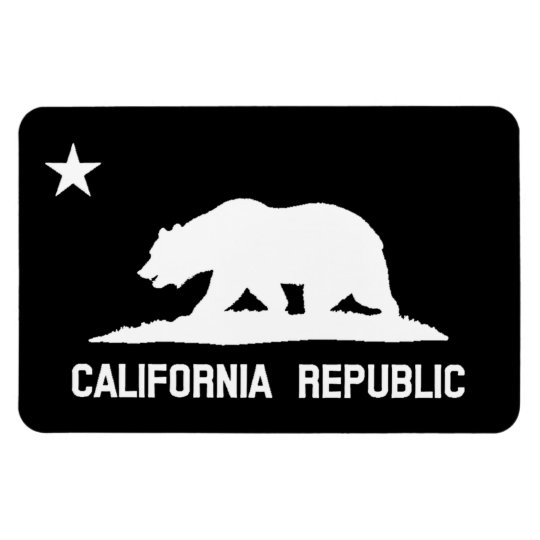 California Republic State Flag Black White Magnet California Republic State Flag Black White Magnet