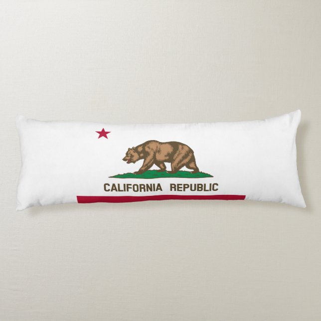 California Republic State Flag Body Pillow (Back)