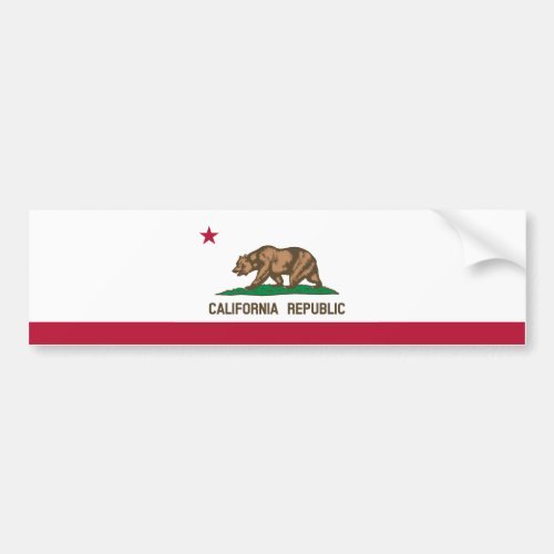 California Republic State Flag Bumper Sticker