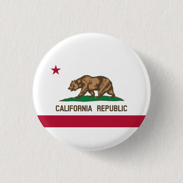California Republic State Flag Button (Front)