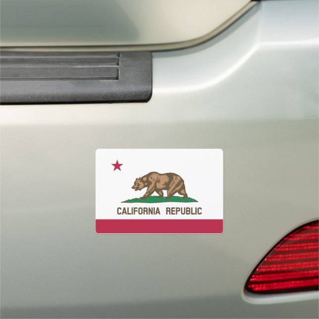 California Republic State Flag Car Magnet (In Situ)