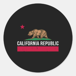 California Republic State Flag Classic Round Sticker