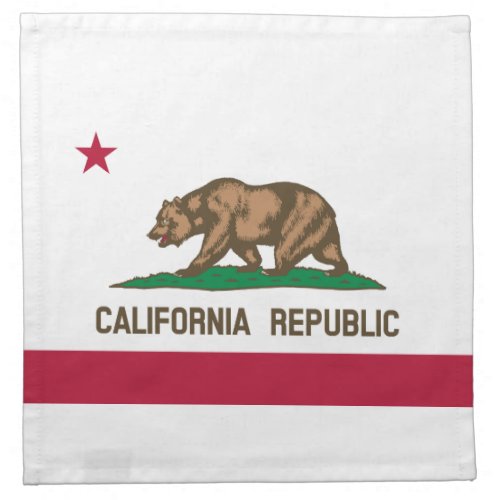 California Republic State Flag Cloth Napkin