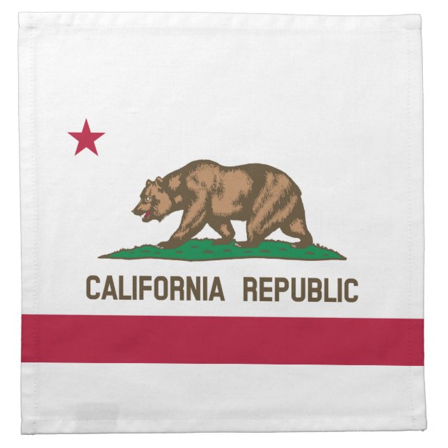 California Republic State Flag Cloth Napkin (Front)