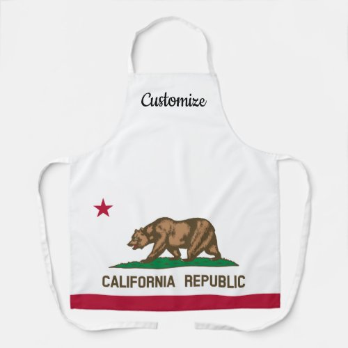 California Republic state flag custom BBQ apron