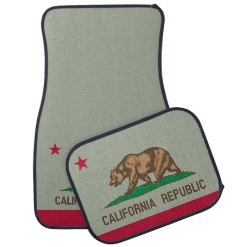 California Republic state flag custom car mat set